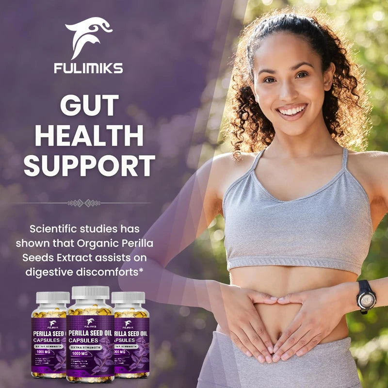 Perilla Seed Oil Capsules, Support for Healthy Modulation of Th2 Cytokines, Allergy Relief, Respiratory and Immunity Booster
