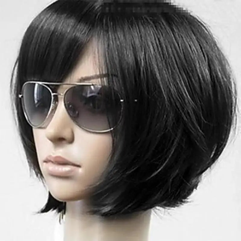 HAIRJOY  Synthetic Hair  Women Short  Straight Brown  Wigs Side Bang