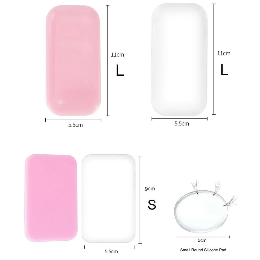 Eyelash Extension Forehead Sticker Silicone Pad Pink Clear Gel Pad Graft Lashes Tray Stand Pallet Pad Holder Makeup Tools
