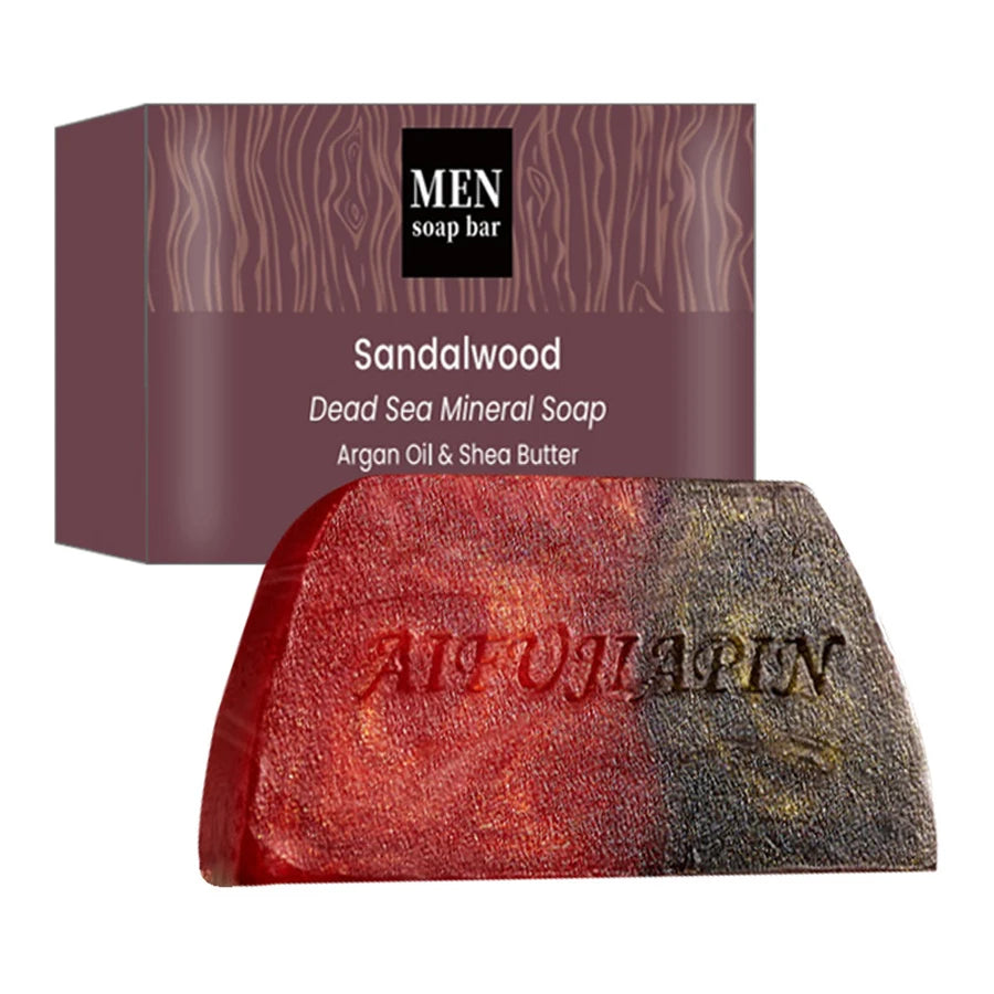 1/3/5/7Pcs Handmade Whitening Sandalwood Men'S Soap, Deeply Cleanses The Body, Moisturizes The Face, And Is Gentle And Shiny