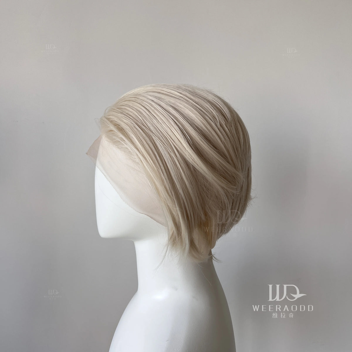 White Gold Lace Front Wigs for Men Short Bob Cut Synthetic Hair 13x4 Lace Front Wigs for Women Free Part Natural Hairline 150%