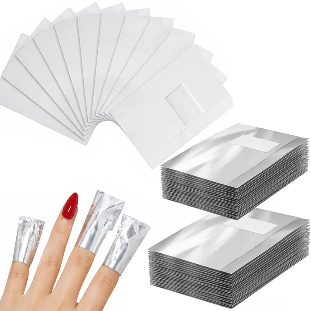 50/100 Nail Polish Remover Foil Wraps Nail Remover Wraps with Cotton Pads for Gel  Professional Nail Art for Home Salon Tool