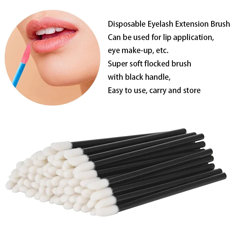 300/500PCS Crystal Lip Brushes Set Lipstick Gloss Wands Applicators For Eyelash Extension Makeup Brush Beauty