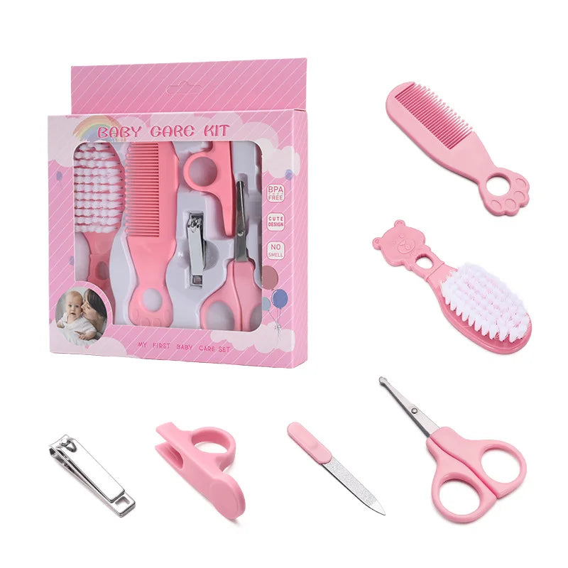 Baby Grooming Kit 6-Piece, Anti-Pinch Nail Clipper, Soft Hair Brush, Newborn Daily Care Comb, Great Helper for Mom