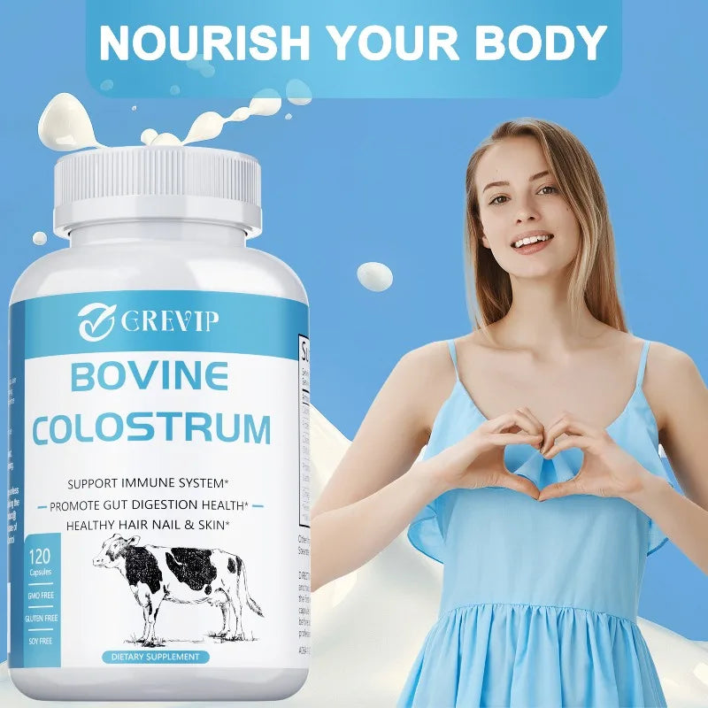 Bovine Colostrum Supplement - Beneficial for Gut Health, Boosts Immunity, Promotes Muscle Recovery, and Provides Immune Support