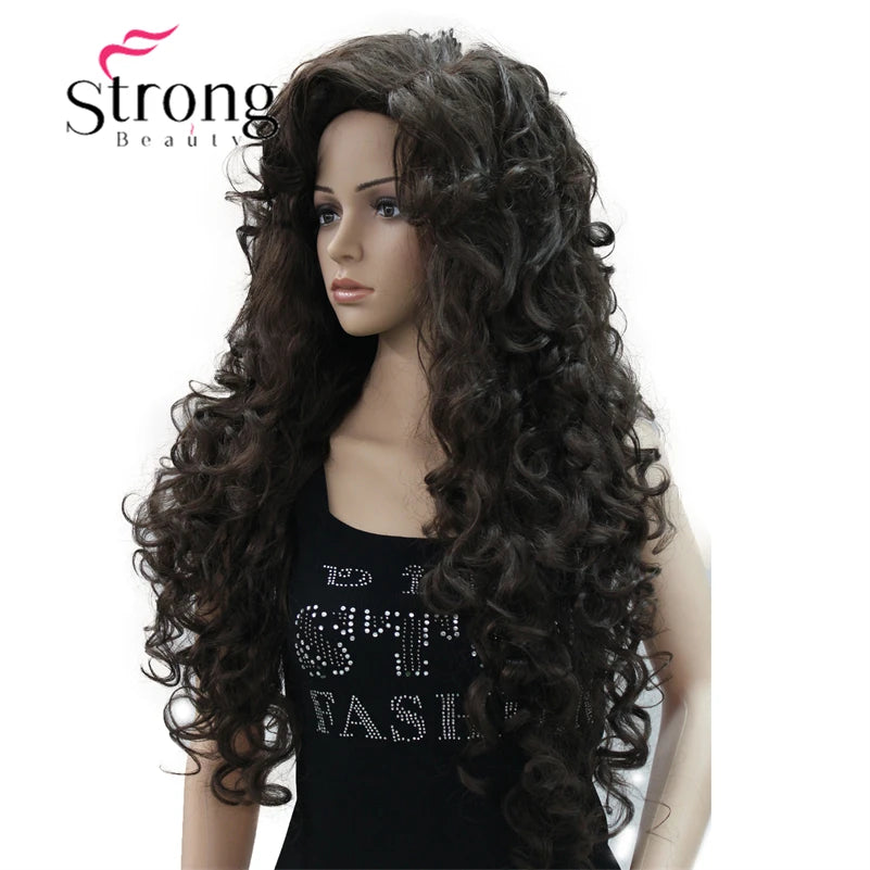 StrongBeauty Long Curly Red Synthetic Wig Cosplay Wigs COLOUR CHOICES