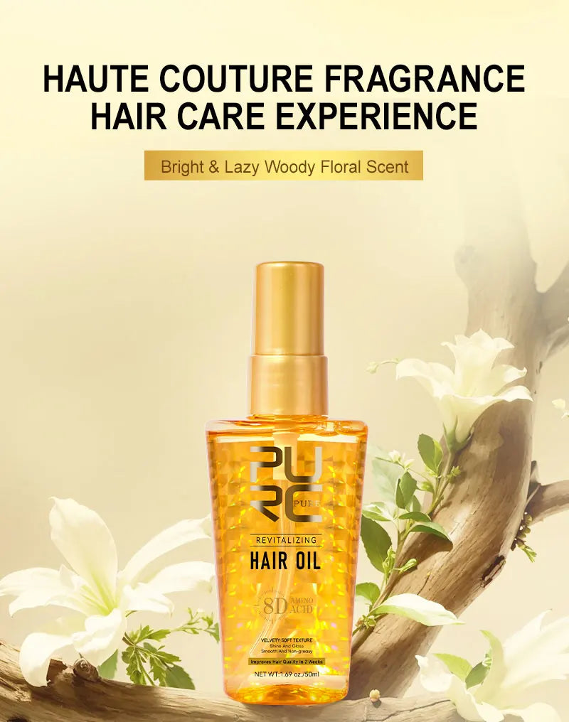 PURC Morocco Argan Oil Nourishing Hair Oil Smoothing Shine Soft Hair Serum Repair Damaged Frizz Dry Hair Treatment Hair Care