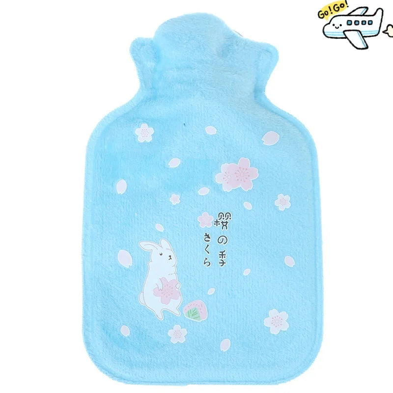 Kawaii Hot Water Bags Cute Plush Rubber Hand and Foot Belly Warmer Explosion-proof Hot Water Bottles for Women Period Pain