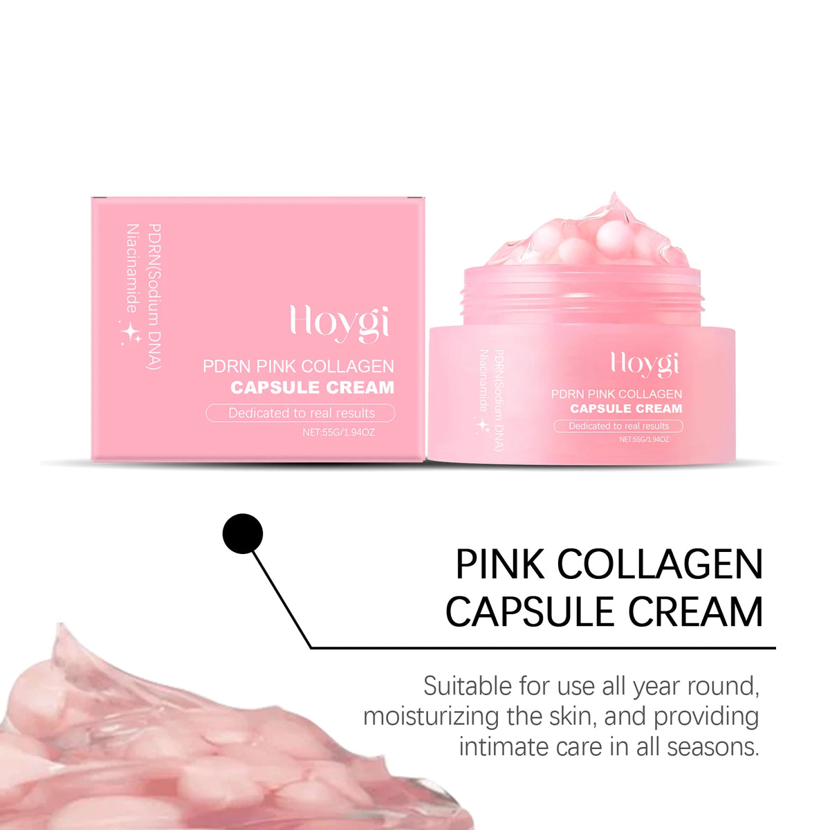 PDRN Pink Collagen Face Serum Skin Oil Control Lasting Moisturizing Facial Cream Skin Care Gel Lightweight Non-Greasy Cream