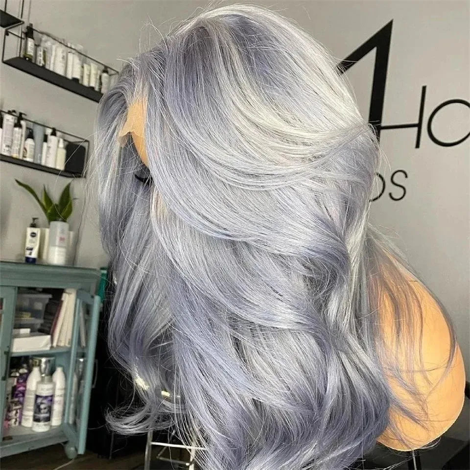 Navy Blue Light Pink Deep Wave Lace Front Wigs Free Part Long Curl Wavy Heat Fiber Synthetic Wig Makeup Cosplay Black Women Use