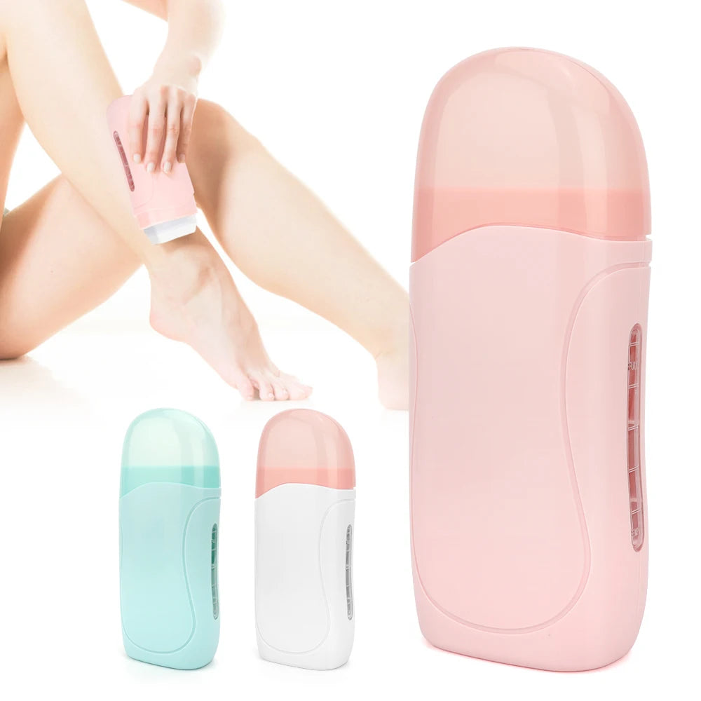 Roll On Waxing Kit With Wax Cartridges and Wax Strips 3 in 1 Soft Wax Heater Kit Hair Removal Wax Paper Waxing Kits Warmer