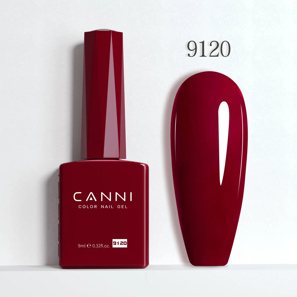 CANNI Hema Free Nail Gel Polish Christmas Red Color Collection Semi Permanent Nail Dehydrator Primer 9ml French Gorgeous Color