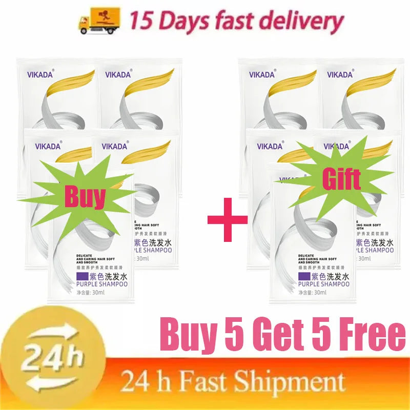 Gray Color Fixing Hair Dye Shampoo Cover Gray Hair Fade Yellow After Bleach Hair Shampoo Non-irritating Purple Shampoo Blonde