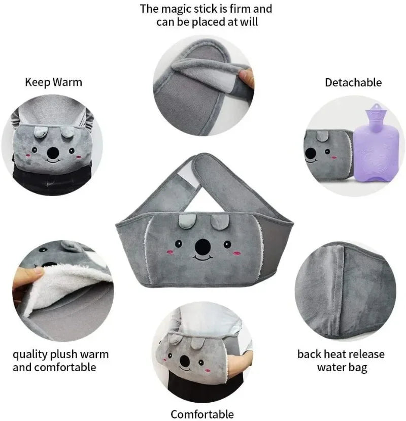Portable Water Filled Hot Water Bag Belt Winter Hand and Waist Warmer for Women Travel Home Office Cozy Heat Relief