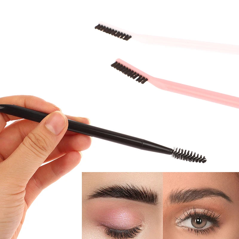 Double Headed Eyebrow Brush Eyelash Comb Reusable Salon Makeup Tool For Brow Grooming Eyelash Shaping