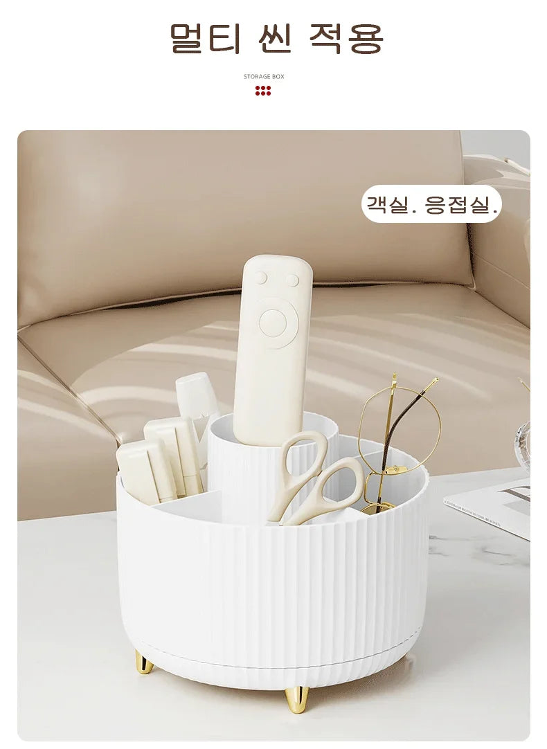 360 Degree Rotating Makeup Brush Organizer Cosmetic Brush Holder Desktop Storage Box Pen Pencil Container Organizer