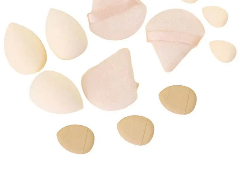 Solid Color 12PCS Makeup Sponge Set, Loose Powder and Finger Catching Thumb Puff Cotton Mini Powders Puffs Soft Makeups Eggs Set