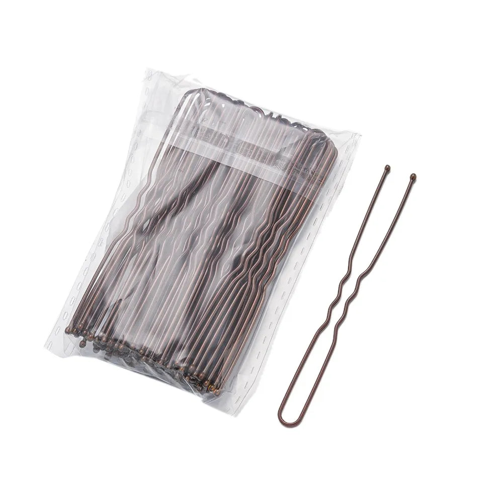 50Pcs 50/60/70mm Metal Waved  U Shaped Hair Pins Hairclip Women Girls Wedding Hairstyle Styling Tools Accessories