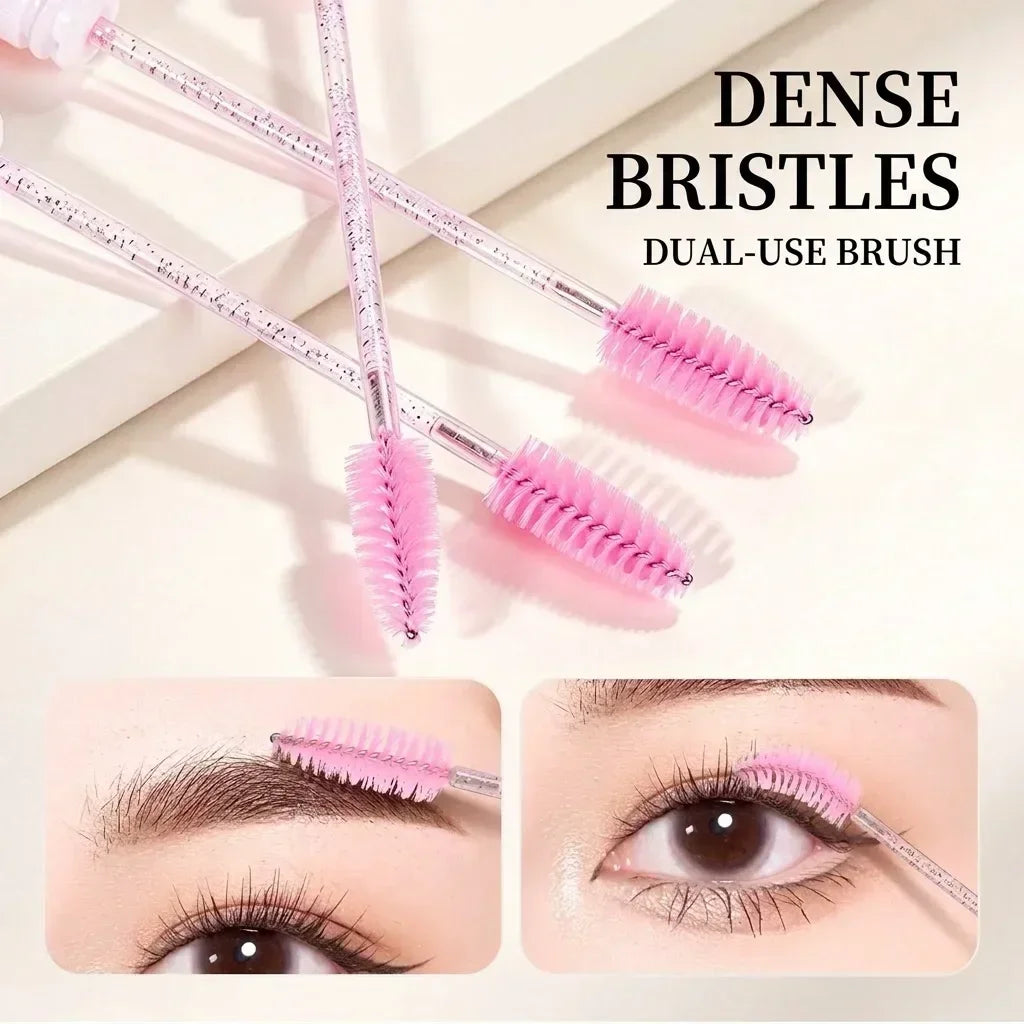 10pcs Christmas Mascara Eyelash Brush in Tube with Santa Claus Cap, Dust-Proof Reusable Mascara Wand Lash Applicator Makeup Tool