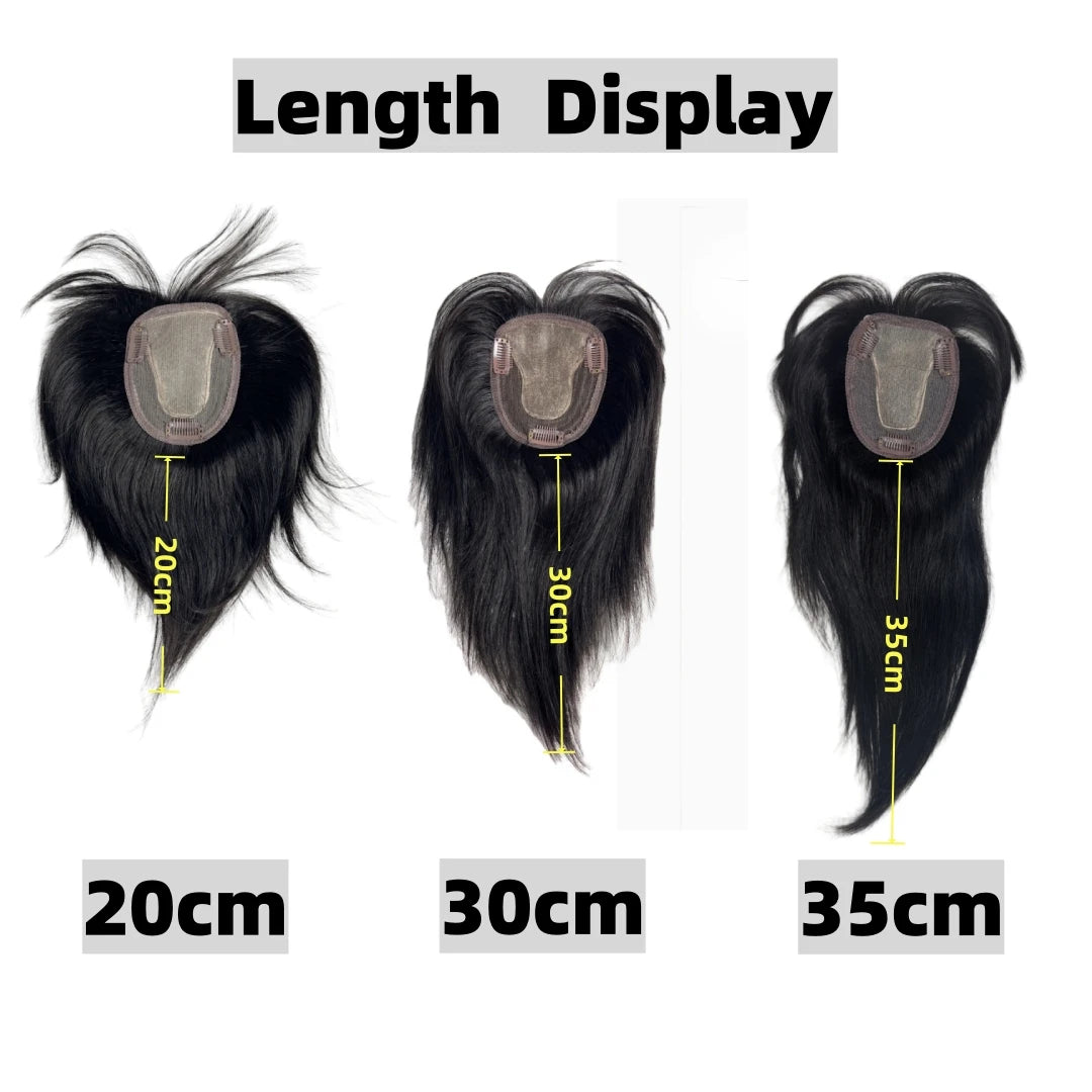 Anemone Lace Base Human Hair Toppers Brazilian Natural Hairpiece Clip In Extension For Hair Volume Non-Remy