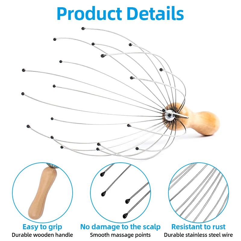 Head Massager Head Scratching Octopus Scalp Pet Head Massage Non Soul Extractor Divine Tool Extracting Healthy Hair Itch Relieve