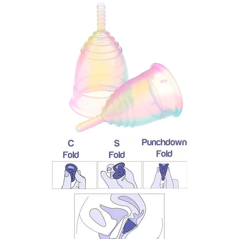 Portable Menstrual Cup Medical Silicone Leak-proof Lady Women Menstrual Period Cup With Storage Case Feminine Hygiene Product
