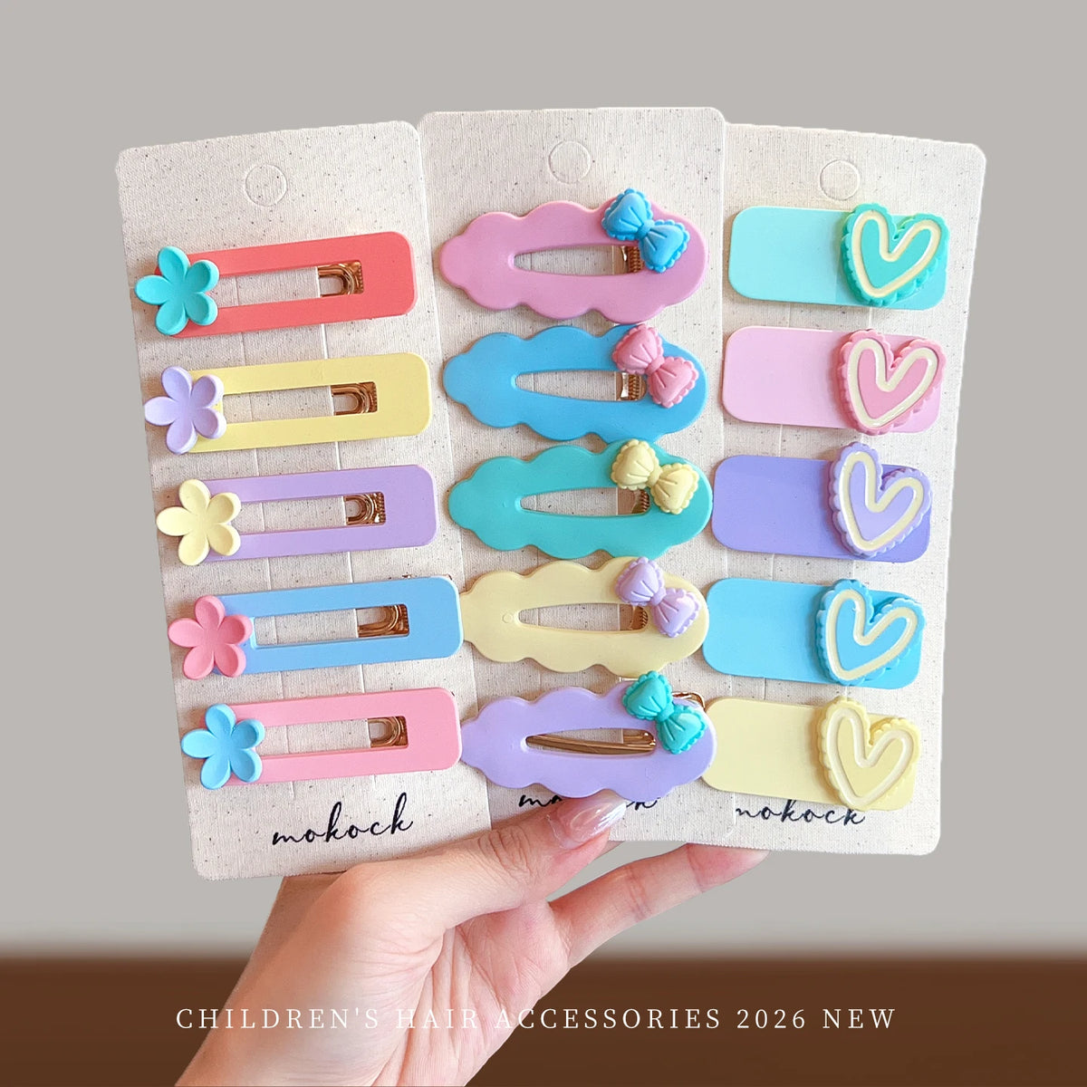 2026 New 5PCS/SET Korean Sweet Style Cute Bow Cloud Wave Hair Clips  No Hurt Hair BB Clips for Baby Girls Toddler Accessories