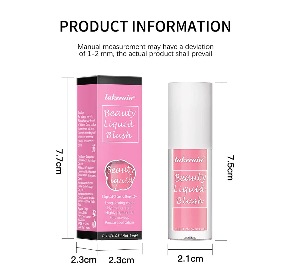 9 Shades Beauty Liquid Blush Lightweight Blendable Dewy Finish Liquid Cheek Tint Long‑Wearing Natural Flush Multi‑Use Face Blush Makeup