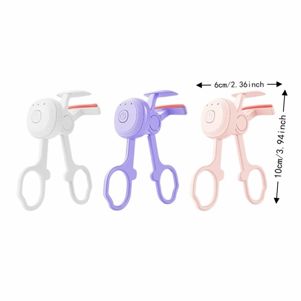 Long Lasting Electric Eyelash Curler Quick Heating Soft Silicone Heated Lash Curler USB Rechargeable Portable Lightweight