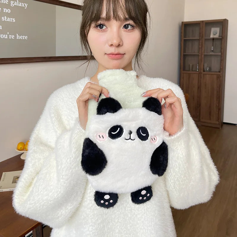 Soft Kawaii Hot Water Bottles Plush Rubber Hand Warmer Foot Belly Explosion-proof Insulating Hot Water Bag for Women Period Pain