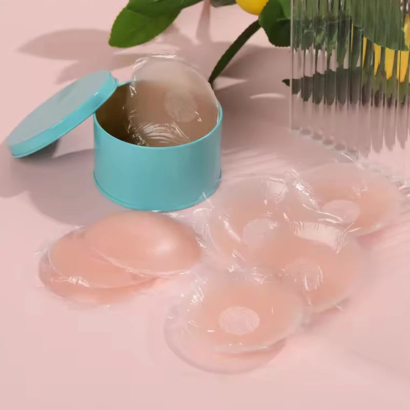 10/12 Pieces Reusable Invisible Silicone Adhesive Nipple Cover Pasties Pad For Women Sexy Lift Up Strapless Breast Petals Patch