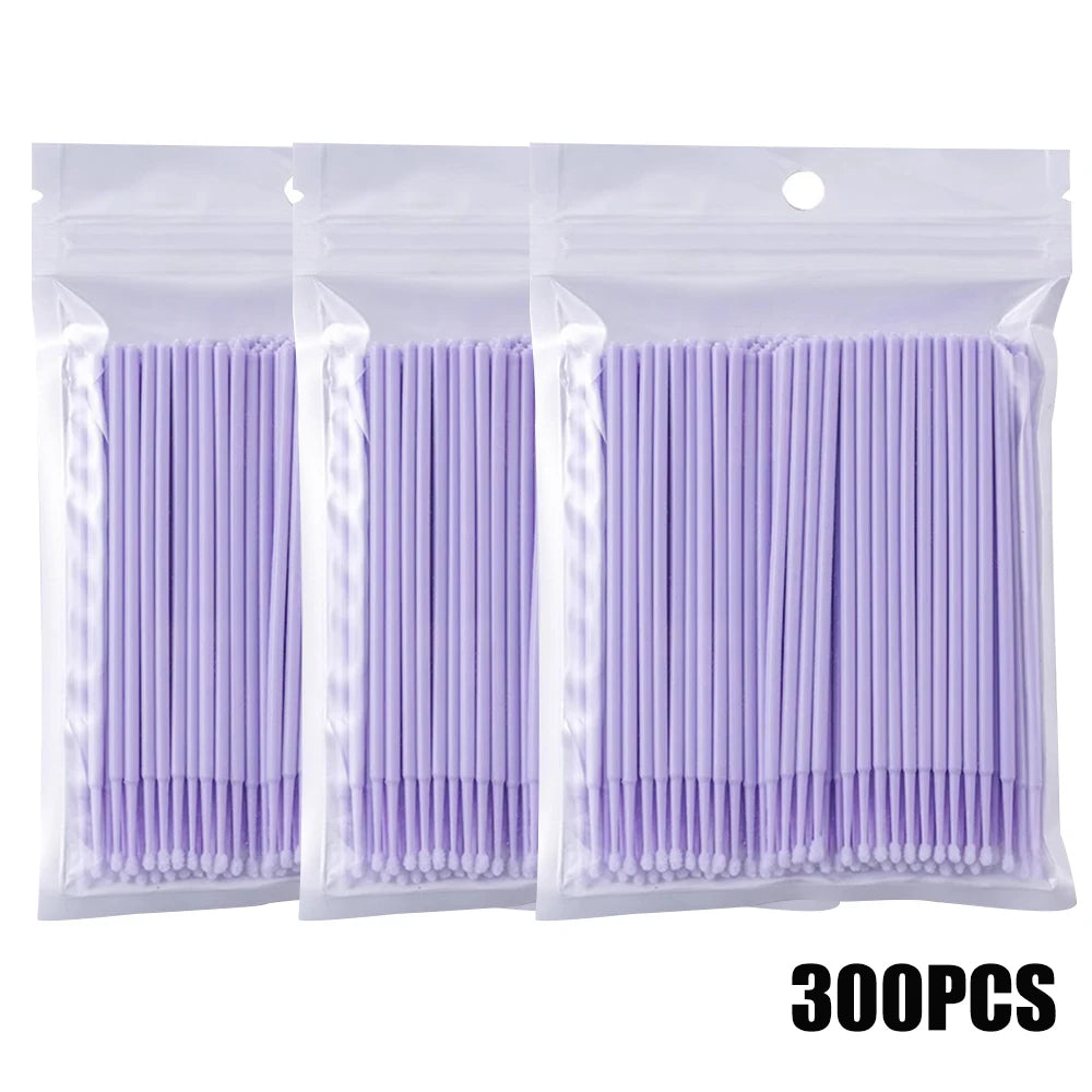 300/500PCS MicroBrush Eyelash Cleaning Brush Lash Extension Applicator For Eyelashes Removing Swab Micro Makeup Brush