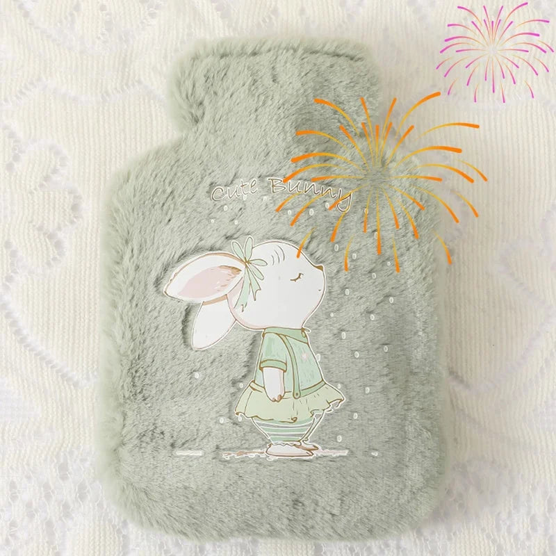 Kawaii Hot Water Bags Cute Plush Rubber Hand and Foot Belly Warmer Explosion-proof Hot Water Bottles for Women Period Pain