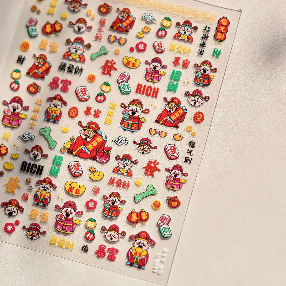 Cute Winter 5D Nail Art Sticker Christmas Tree Snowman Rabbit Bow Pearl Wreath Cake Snowflake Star Self Adhesive Decal Manicure