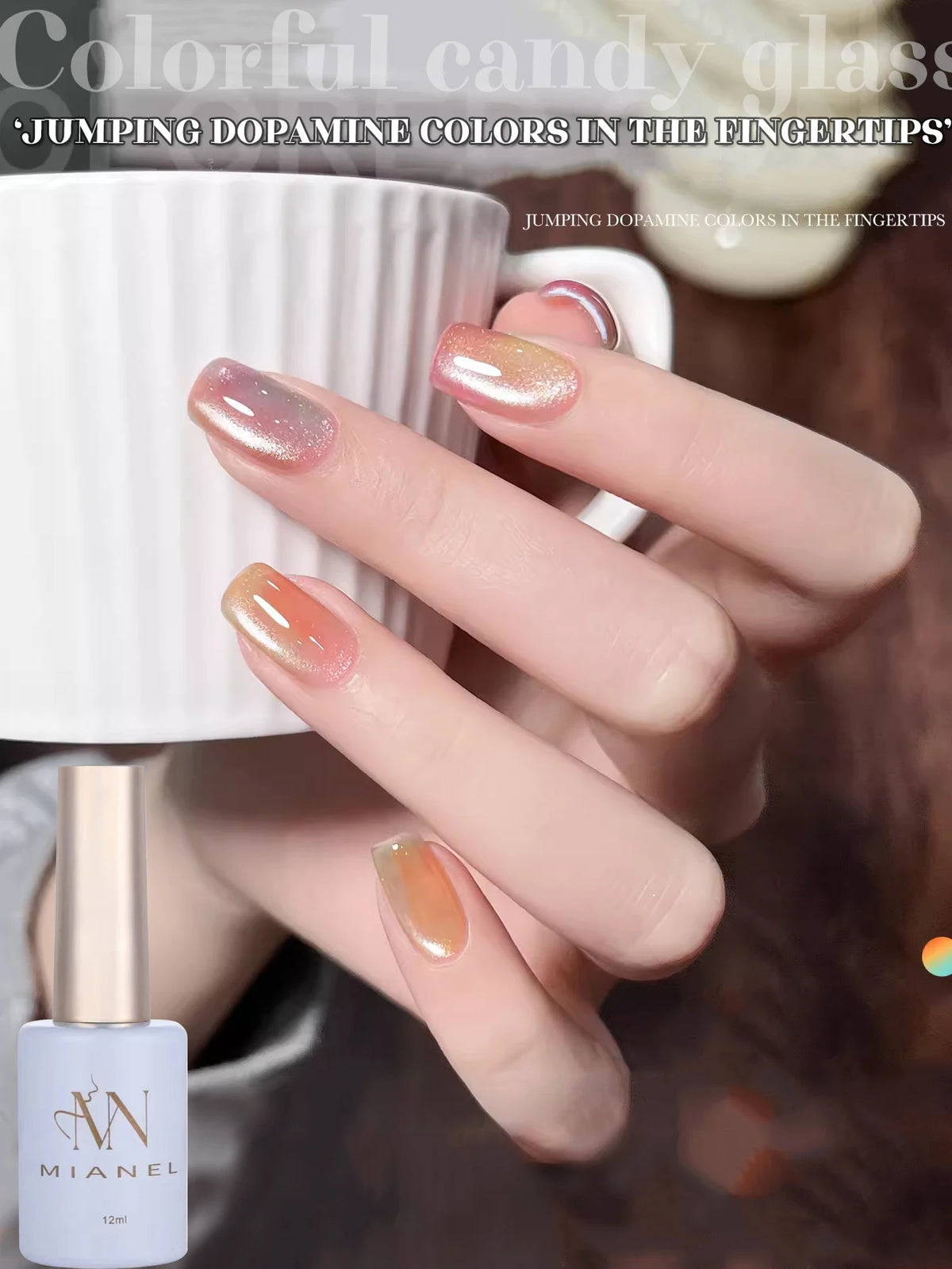 MIANEL 12ML Candy Glass Gel Nail Polish Set Ice-Clear Dopamine Spring Nails Fantasy Nail Art 1-10 Pcs