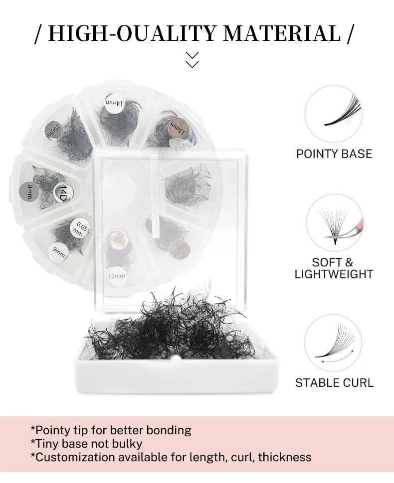 500 Premade Loose Lashes Pro Made Fans Cils Bouquets Prefaits Lash Fans Pre Made Volume Fans Eyelash Extension Promade Fans