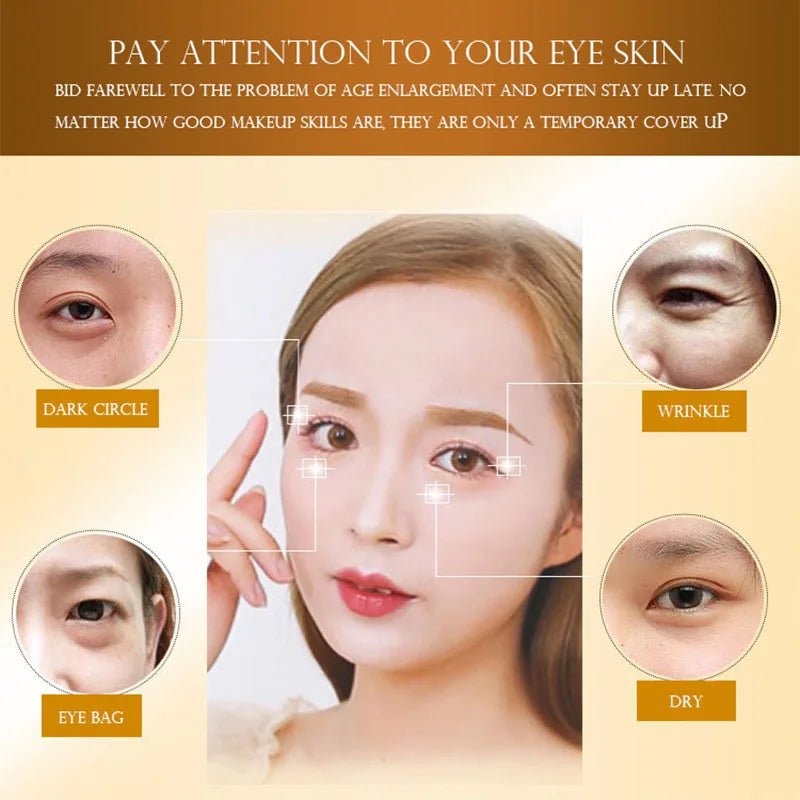 24K Gold Collagen Gel Eye Mask Anti-Aging Under Eye Patches Firming Moisturizing Pads for Wrinkle Dark Circle Eyebag Removal US Fast Delivery 60pcs