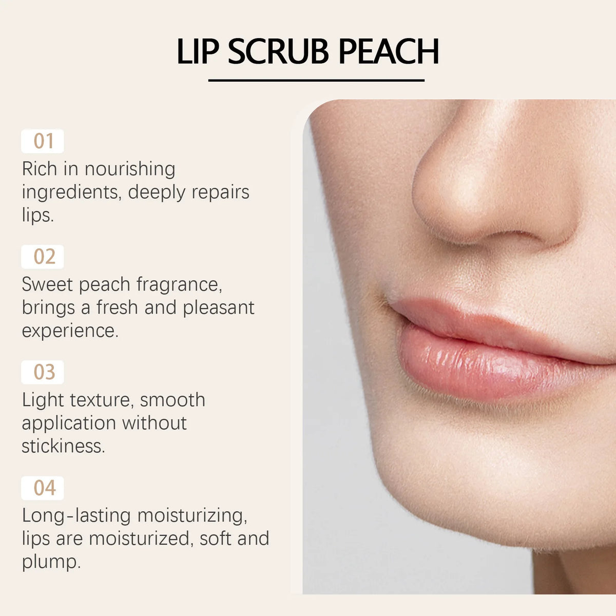 Peach Brightening Lip Scrub Exfoliating Pink Plumper Moisturize Smooth Skin Repair Lighten Fine Line Dead Skin Remover Lip Scrub