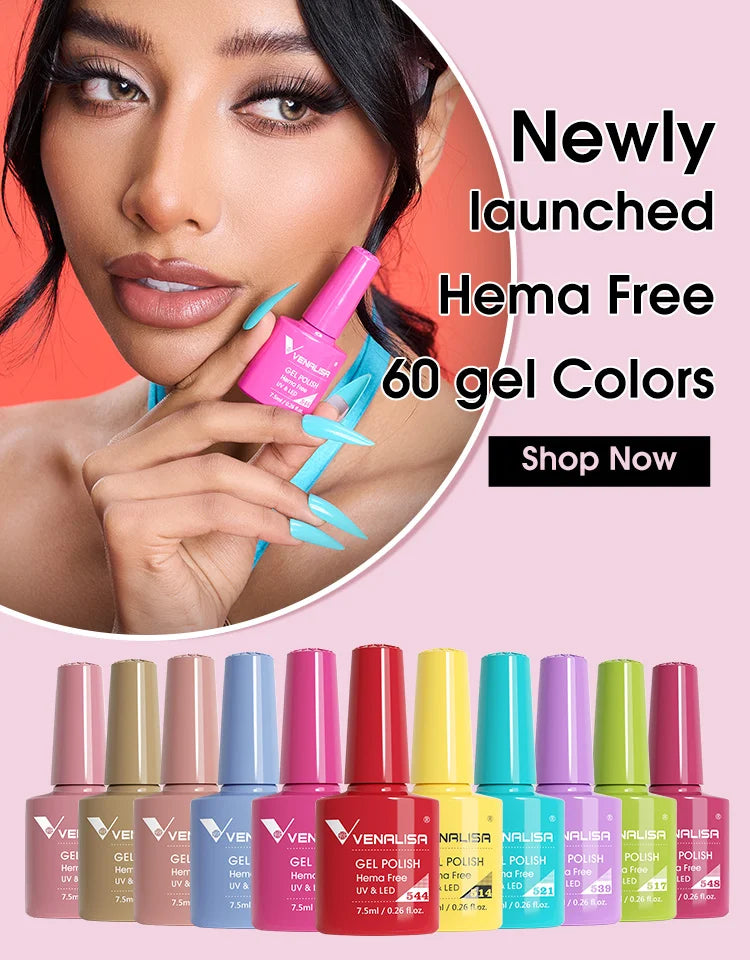 VENALISA 7.5ml Nail Gel Polish VIP4 HEMA Free Semi Permanent Soak off UV LED Nail Gel Varnish Full Coverage Nail Gel Lacquer