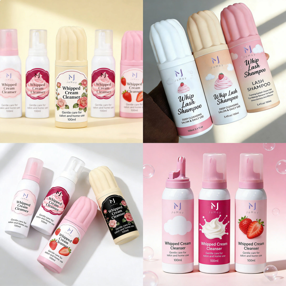 Korea High Quality Eyelash Shampoo Lash Mousse Cleanser Custom Eyelash Extension Cleanser Pink White Whipped Eyelash Shampoo