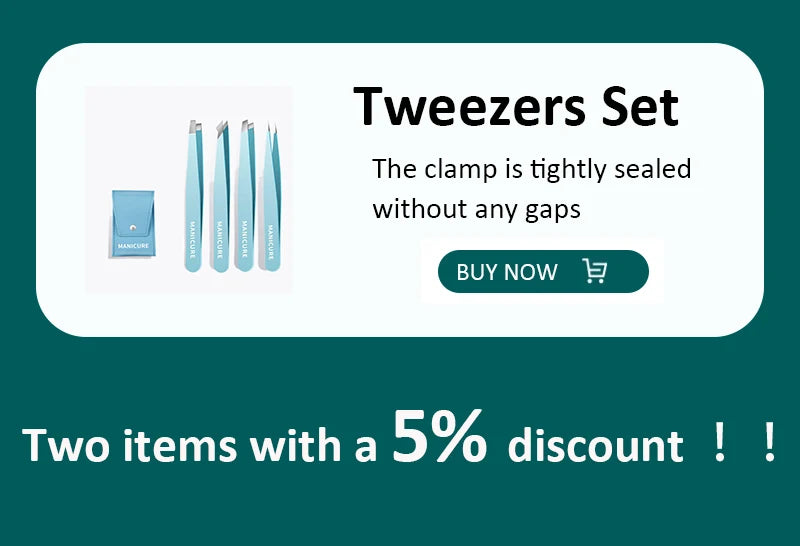 Stainless Steel Eyelash Tweezers 4 Pcs Can Precisely Facial Hair and Debris, Makeup Tools, Comes with a Folding Bag