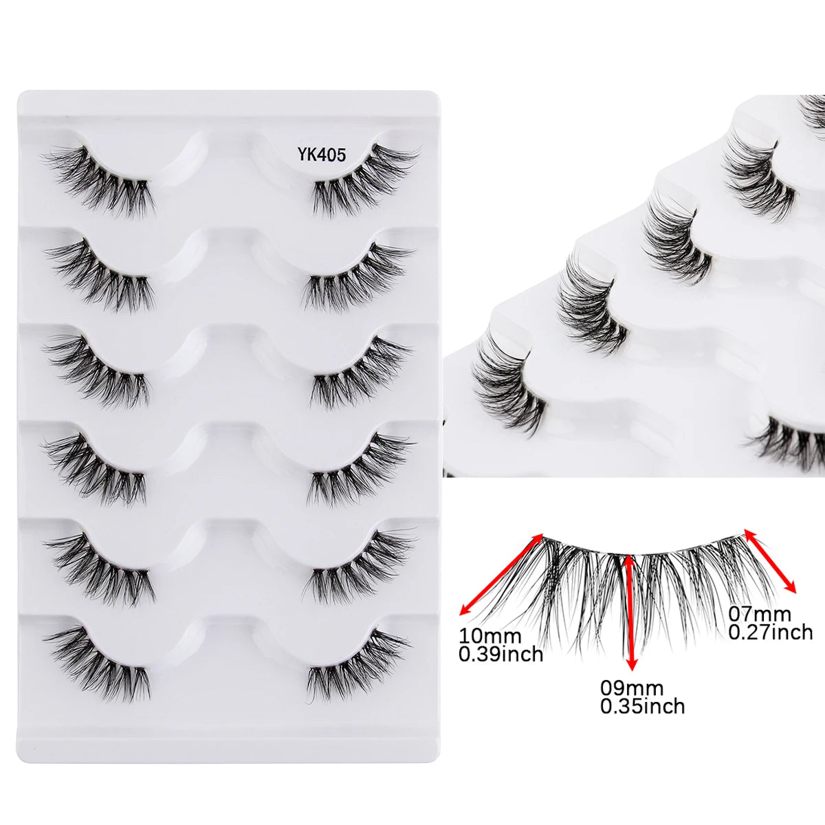 SHIDISHANGPIN 3/6/10 Pairs Half Lashes 3D Mink Lashes Faux Mink Natural Lash Soft Wispy Eyelash Dramatic False Eyelashes Makeup