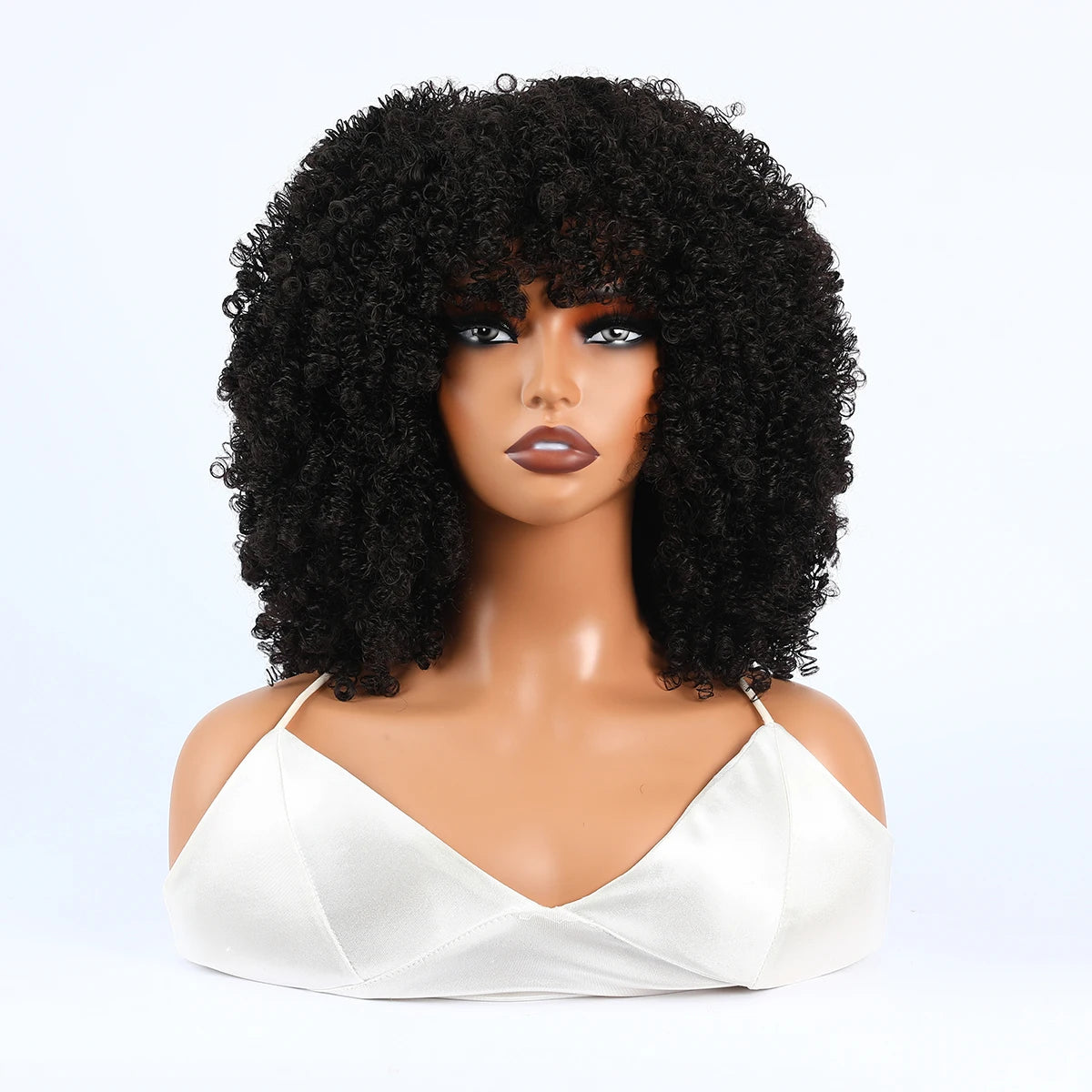 Synthetic 1 Piece 16 Inch Exploded Head Curly Wig, Synthetic Fiber Wig, Comfortable and Breathable Snapback Mesh Cap