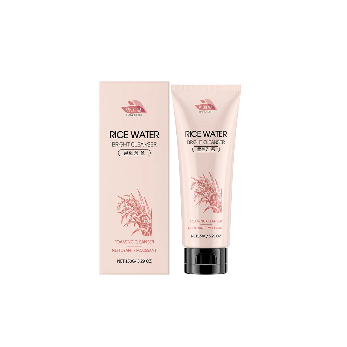 Rice Water Foam Facial Cleanser Deep Cleaning Skin Oil Control Moisturizing Brightening Shrink Pores Facial Cleanser Foam 150ml