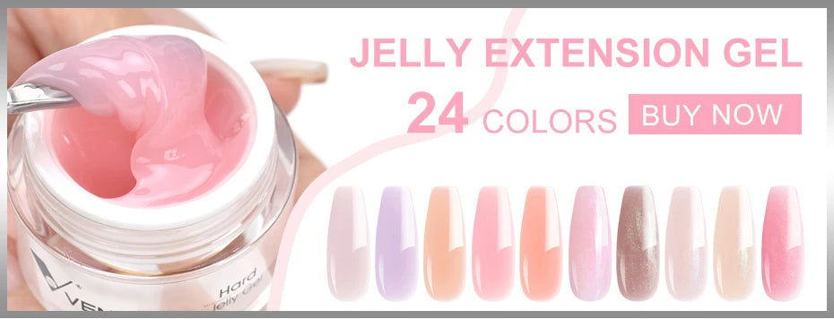 VENALISA Quick Construction Gel Jelly Color Semi Transparent Nail Gel Polish Fast Construction Soak Off UV LED Nude Pink Gel 7.5