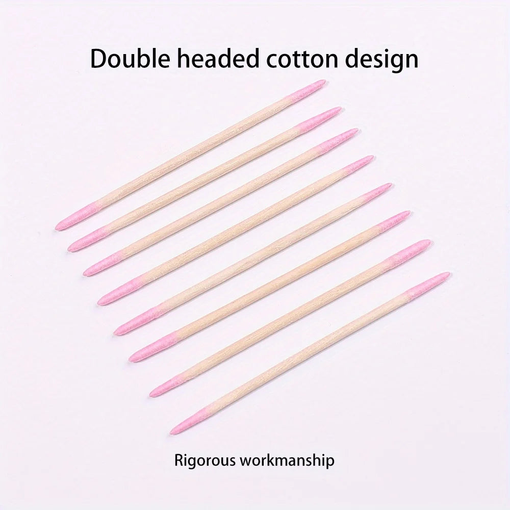 100/300/500Pcs Nails Wood Cotton Swab Clean Sticks Bud Tip Head Manicure Detail Corrector Nail Polish Remover Art Tool