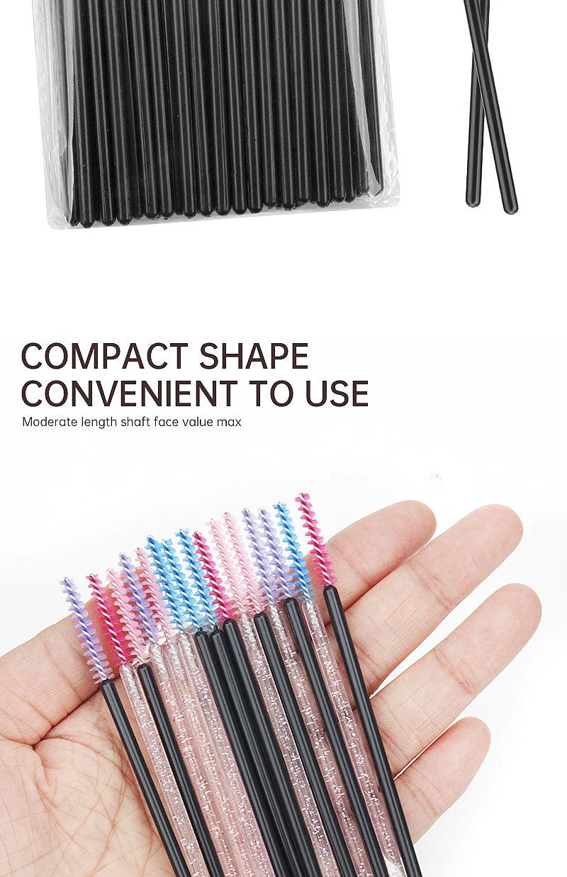 50pc Disposable Eyelash Makeup Brush Mascara Wands Micro Brushes Cosmetics Microbrush Eyebrow Applicator Lash Extension Supplies