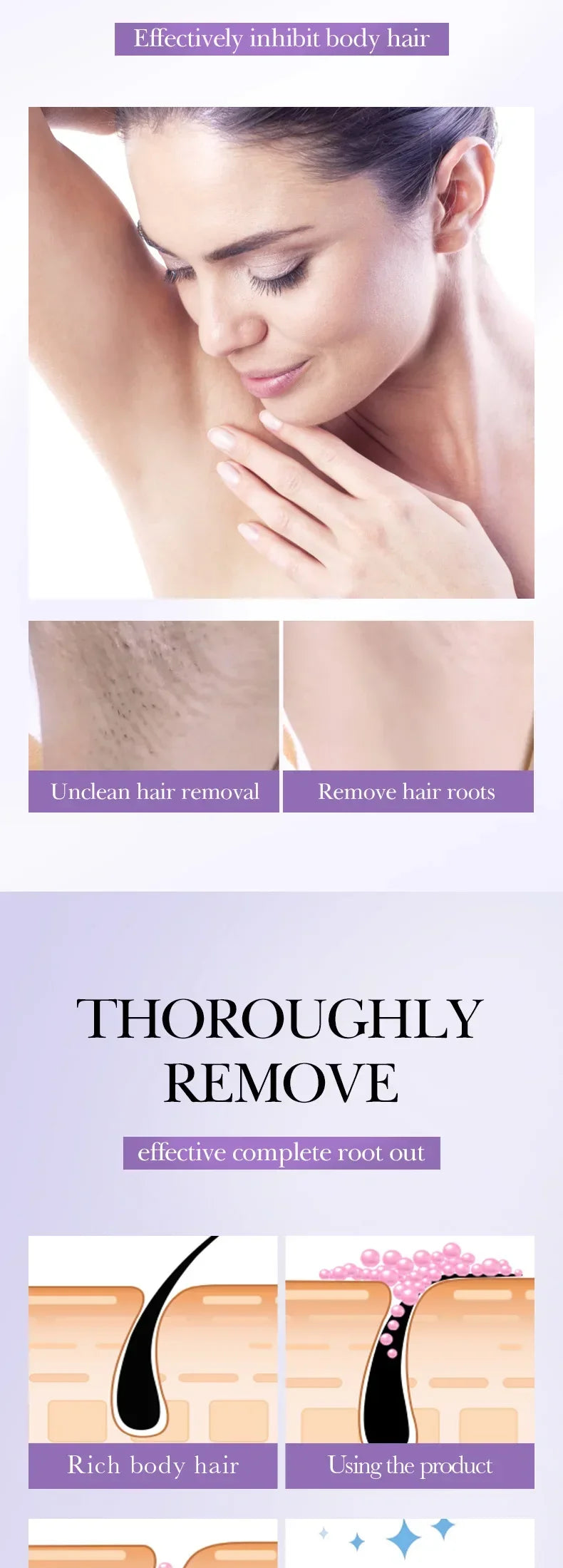 Hair Inhibition Serum Spray Painless Permanent Depilatory Cream Slow Hair Regrowth Full Body Private Parts Silky Skin Care