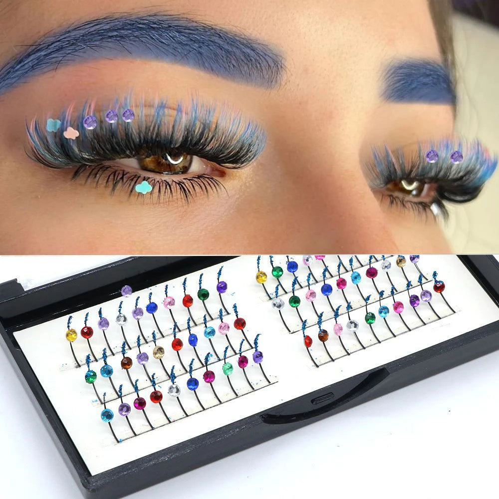 3D Christmas Tree  False Eyelashes Halloween Mix Color Glitter Individual Lashes Mink Soft Natural Shiny Decoration Makeup Lash