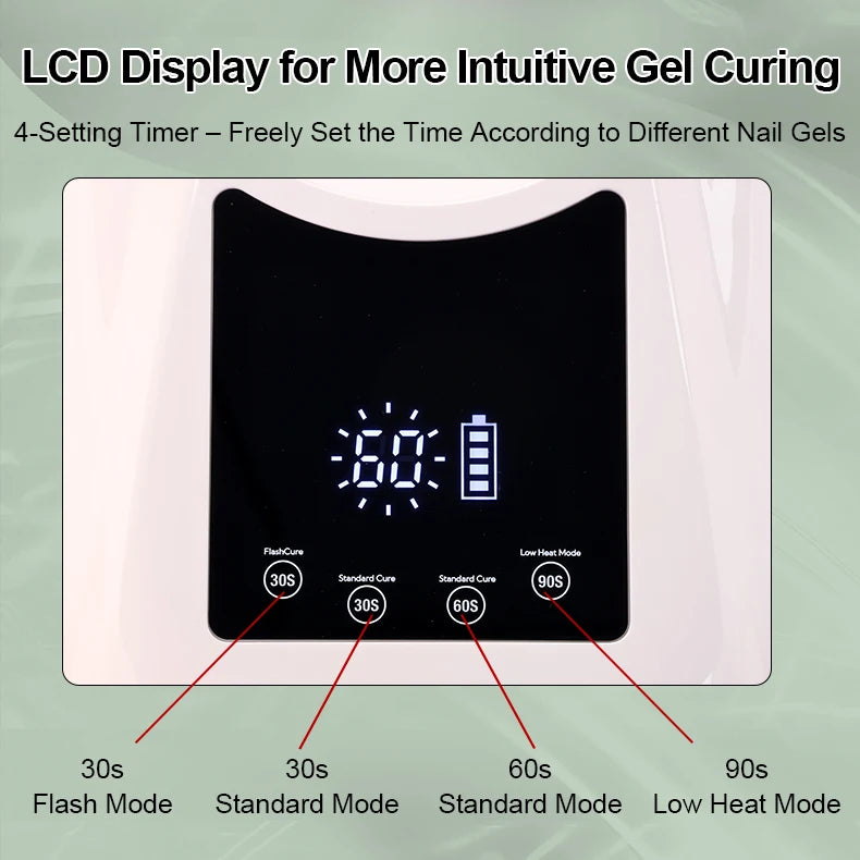 Rechargeable 98W Pro Cure LED Nail Lamp Dryer Portable Machine Nail Red Light UV LED Lamp Curing Gel
